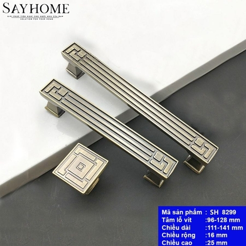 Tay nắm tủ tân cổ điển Vintage màu đồng SH8299