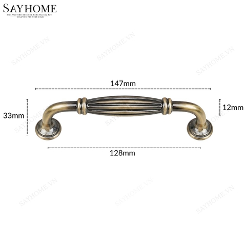 Tay nắm tủ tân cổ điển màu vàng đồng SH8319 tại thành phố Hồ Chí Minh