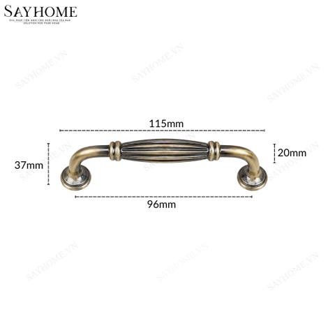 Tay nắm tủ tân cổ điển màu vàng đồng SH8319 tại thành phố Hồ Chí Minh