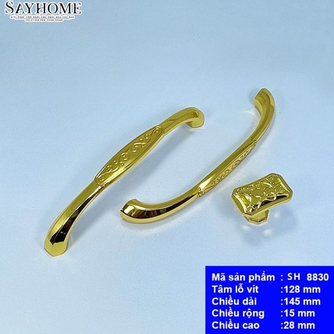 Tay nắm tủ tân cổ điển Vintage màu vàng bóng SH8830