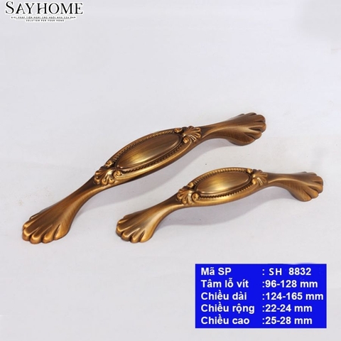 Tay nắm tủ tân cổ điển Vintage màu đồng SH8832