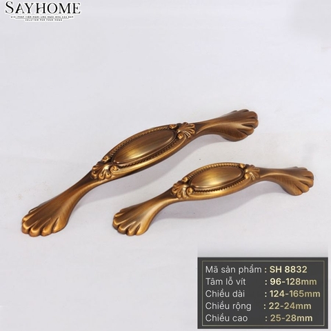 Tay nắm tủ tân cổ điển Vintage màu đồng SH8832