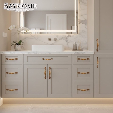 Tay nắm tủ tân cổ điển vintage màu vàng đồng SH8837