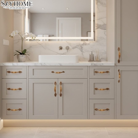 Tay nắm tủ tân cổ điển Vintage màu đồng đỏ SH8837