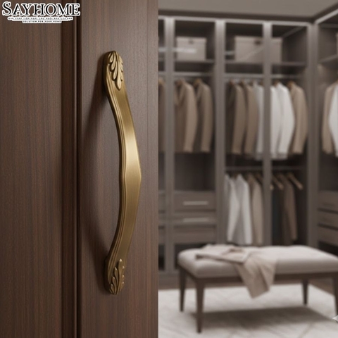 Tay nắm tủ tân cổ điển Vintage màu đồng SH8845