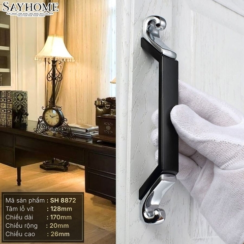 Tay nắm tủ tân cổ điển Vintage màu đen bạc SH8872