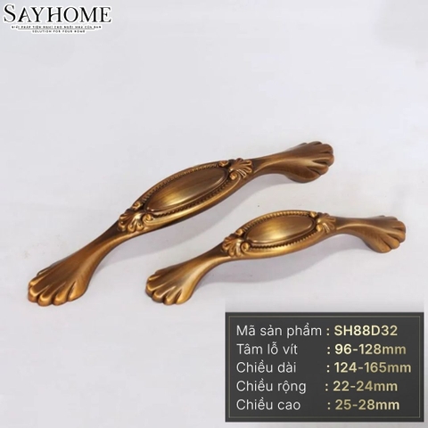 Tay nắm tủ tân cổ điển Vintage màu đồng SH88D32 tại thành phố Hồ Chí Minh