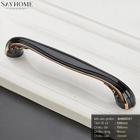 Tay nắm tủ tân cổ điển Vintage màu đen rose gold SH88D67 tại thành phố Hồ Chí Minh