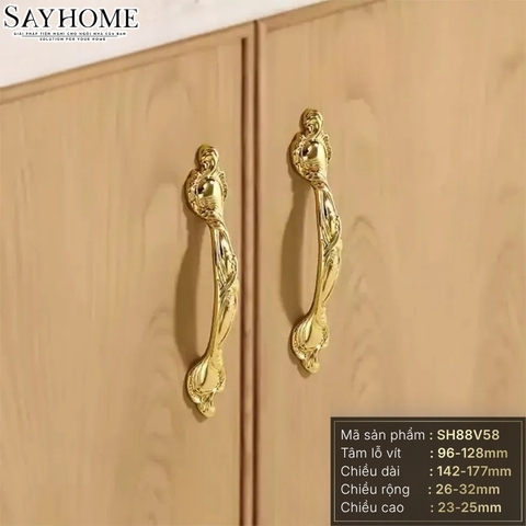 Tay nắm tủ tân cổ điển vintage màu vàng gold SH88V58 tại Thành phố Hồ Chí Minh
