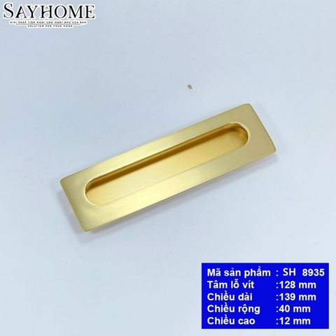 Tay nắm âm tủ cao cấp màu vàng xước SH8935
