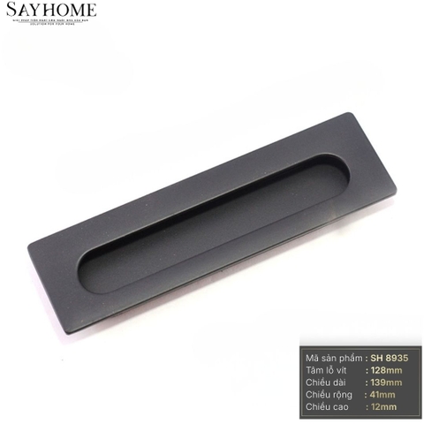 Tay nắm âm tủ hiện đại màu đen mờ SH8935