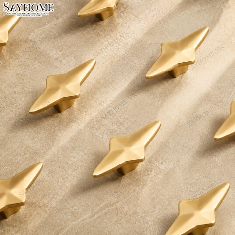 Tay nắm tủ tân cổ điển màu vàng gold SH8985