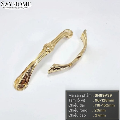 Tay nắm tủ tân cổ điển Vintage màu vàng gold 18k SH89V39 tại thành phố Hồ Chí Minh