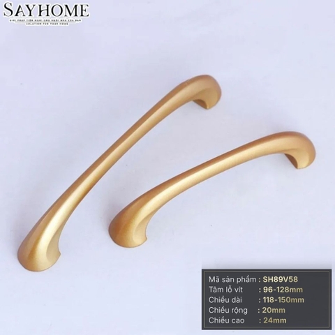 Tay nắm tủ hiện đại màu vàng gold SH89V58 tại Tân Bình