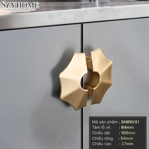Tay nắm tủ tân cổ điển Vintage màu vàng gold SH89V81 tại thành phố Hồ Chí Minh