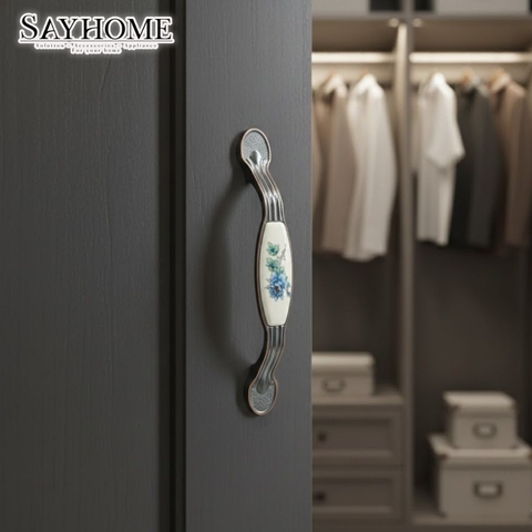 Tay nắm tủ tân cổ điển Vintage màu đồng SH9023