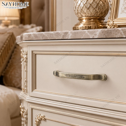Tay nắm tủ tân cổ điển màu vàng đồng SH9121