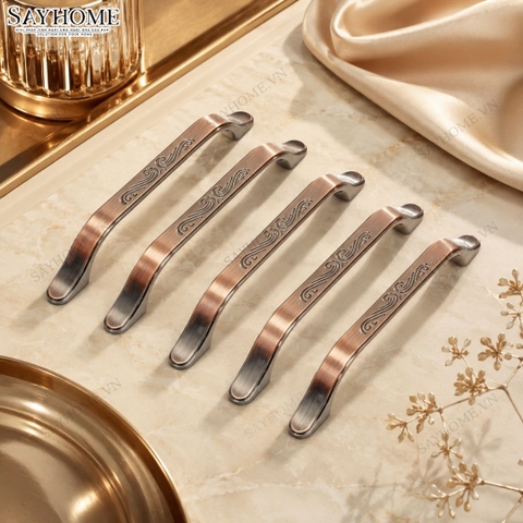 Tay nắm tủ tân cổ điển Vintage màu đồng SH9121