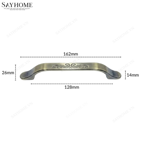 Tay nắm tủ tân cổ điển màu vàng đồng SH9121