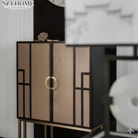 Tay nắm tủ tân cổ điển Vintage màu vàng gold SH9207