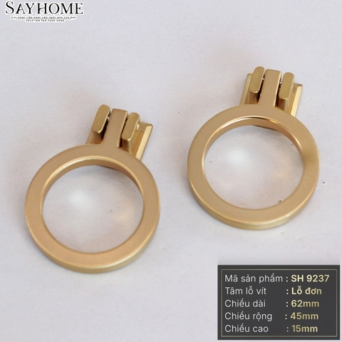 Tay nắm tủ khoen tròn tân cổ điển màu vàng SH9237