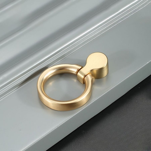 Tay nắm tủ khoen tròn tân cổ điển màu vàng 18k SH9245