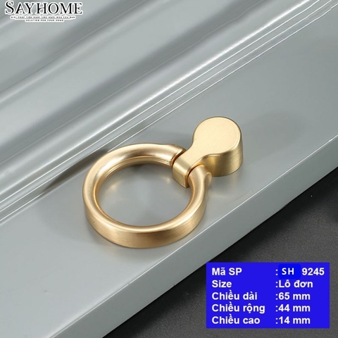 Tay nắm tủ khoen tròn tân cổ điển màu vàng 18k SH9245