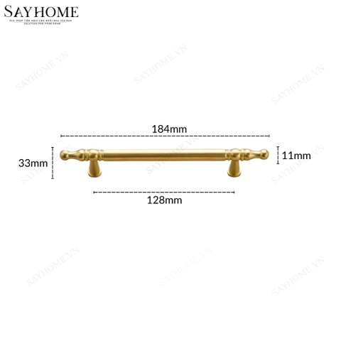 Tay nắm đũa tân cổ điển màu vàng gold SH9331