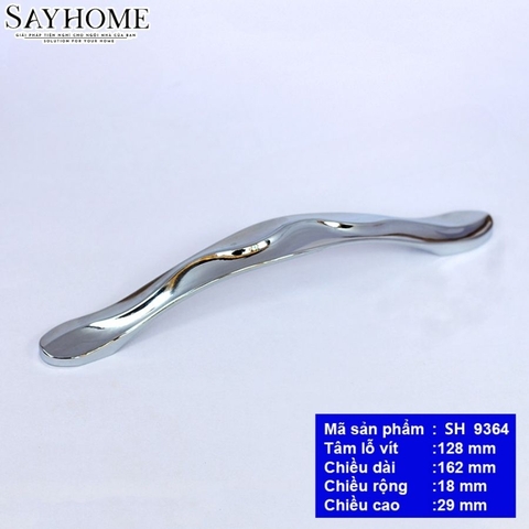 Tay nắm tủ hiện đại màu bạc inox bóng SH9364