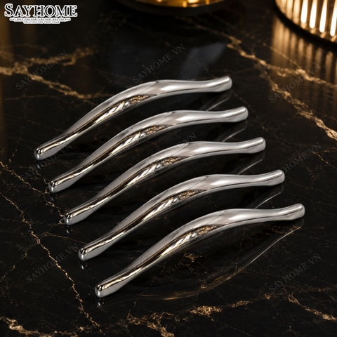 Tay nắm tủ hiện đại màu inox bóng SH9365