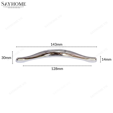 Tay nắm tủ hiện đại màu inox bóng SH9365