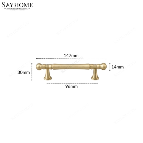 Tay nắm tủ tân cổ điển Vintage màu vàng gold SH9880