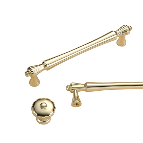 Tay nắm tủ tân cổ điển màu vàng bóng PDP1156