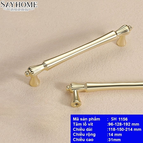 Tay nắm tủ tân cổ điển màu vàng gold SH1156