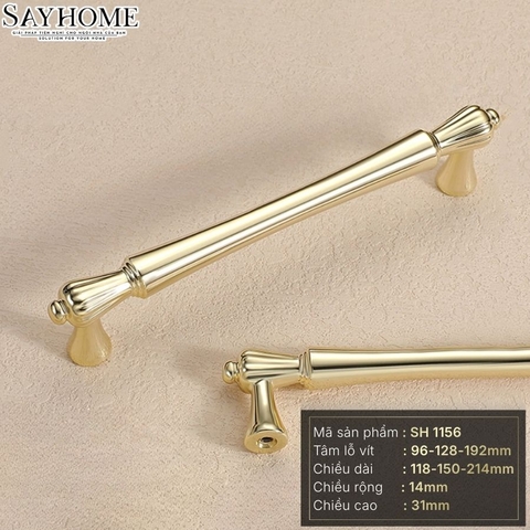 Tay nắm tủ tân cổ điển màu vàng gold SH1156