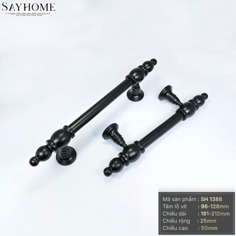 Tay nắm tủ tân cổ điển vintage màu đen mờ SH1388