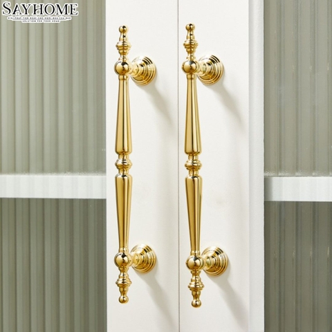 Tay nắm đũa tân cổ điển vintage màu vàng gold 18k SH3088