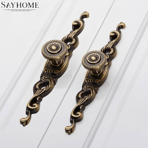 Tay nắm tủ tân cổ điển Vintage màu đồng SH5579