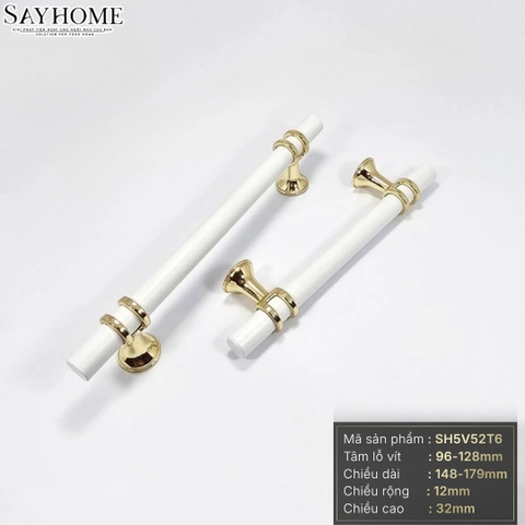 Tay nắm đũa hiện đại màu trắng vàng SH5V52T6 tại Tân Bình