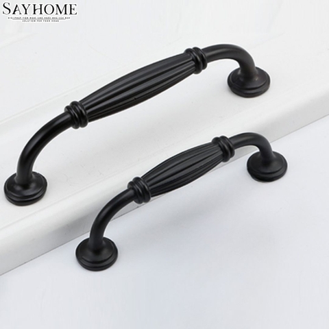 Tay nắm tủ tân cổ điển vintage màu đen mờ SH8319