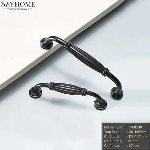 Tay nắm tủ tân cổ điển vintage màu đen mờ SH8319
