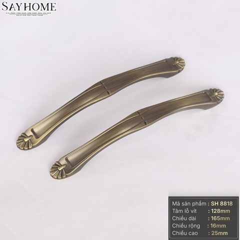 Tay nắm tủ tân cổ điển Vintage màu đồng SH8818