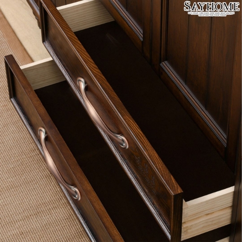 Tay nắm tủ tân cổ điển màu đồng đỏ và vàng đồng SH8833