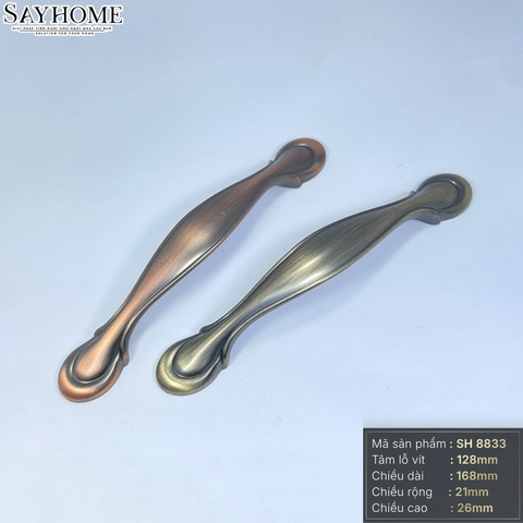 Tay nắm tủ tân cổ điển màu đồng đỏ và vàng đồng SH8833