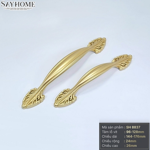 Tay nắm tủ tân cổ điển vintage màu vàng gold SH8837