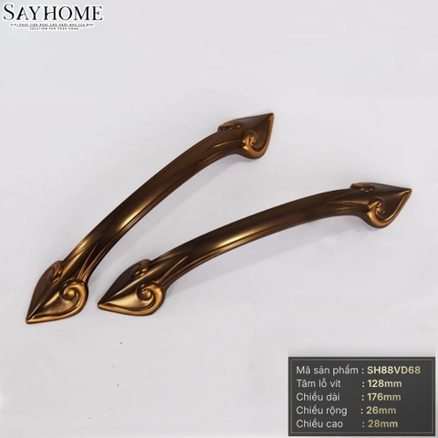 Tay nắm tủ tân cổ điển vintage màu vàng đồng SH88VD68 tại thành phố Hồ Chí Minh