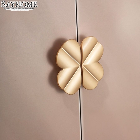 Tay nắm tủ tân cổ vintage bán nguyệt màu vàng gold SH9242