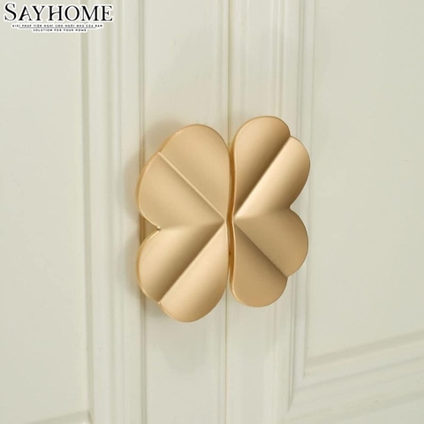 Tay nắm tủ tân cổ vintage bán nguyệt màu vàng gold SH9242