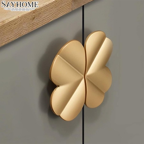 Tay nắm tủ tân cổ vintage bán nguyệt màu vàng gold SH9242