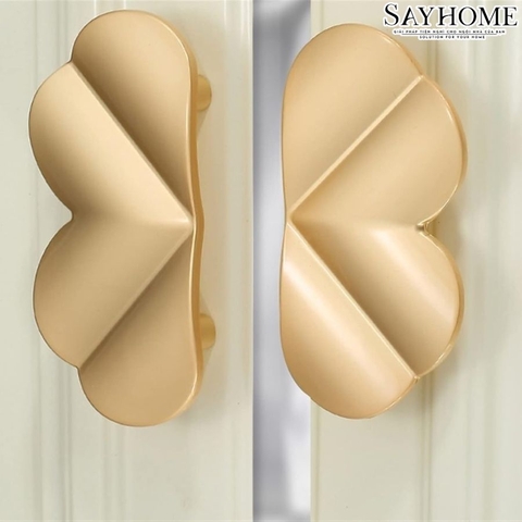 Tay nắm tủ tân cổ vintage bán nguyệt màu vàng gold SH9242